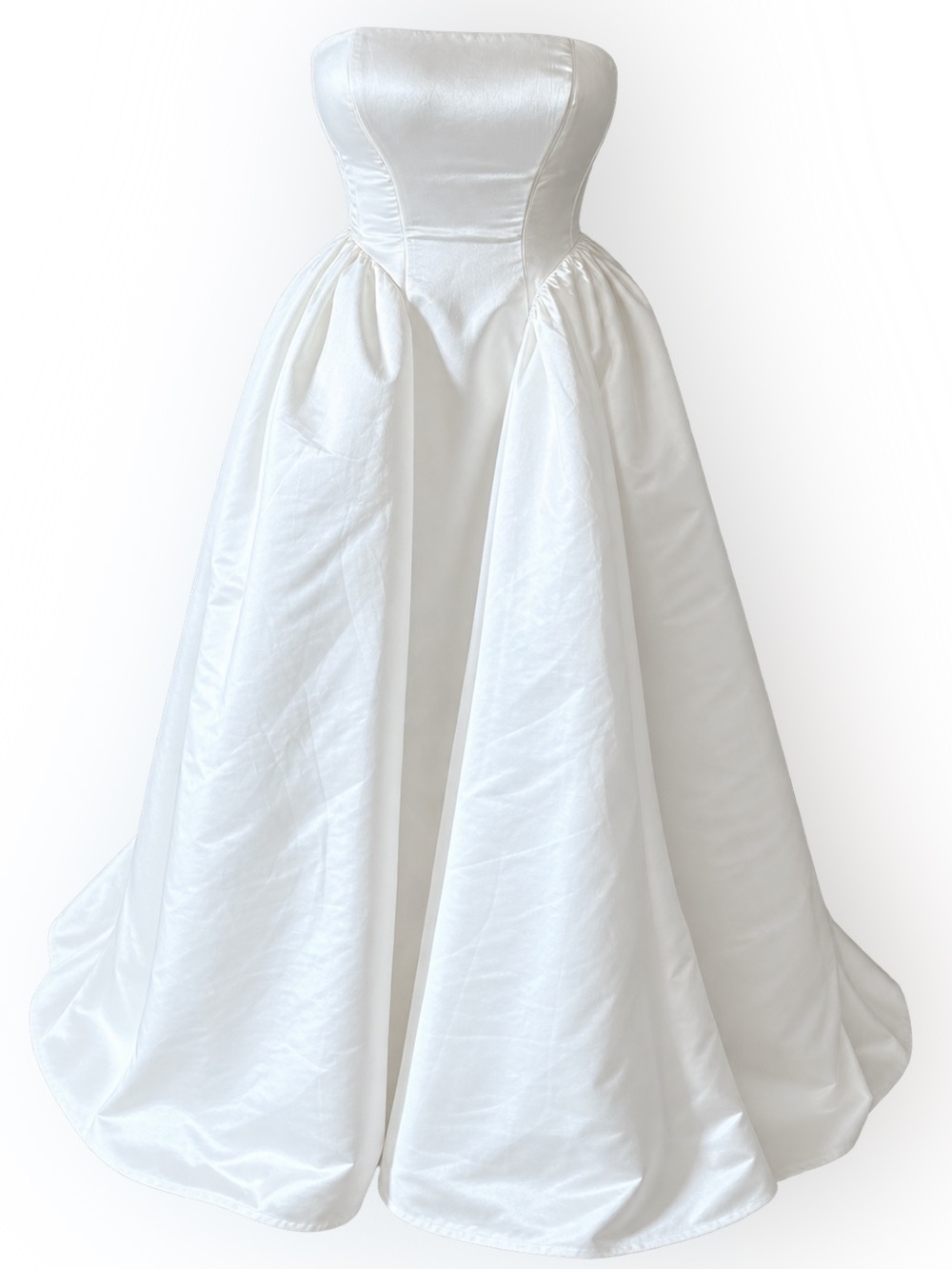 Lulus Bennett White Satin Strapless A-Line Maxi Dress
Gown Size Large